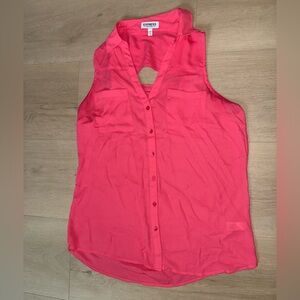 Express Coral Sleeveless Blouse
